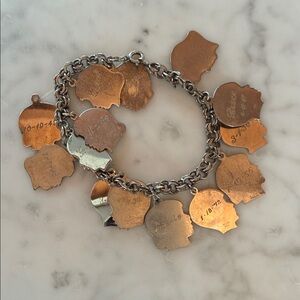 Sterling silver Charm Bracelet Silhouette Charms